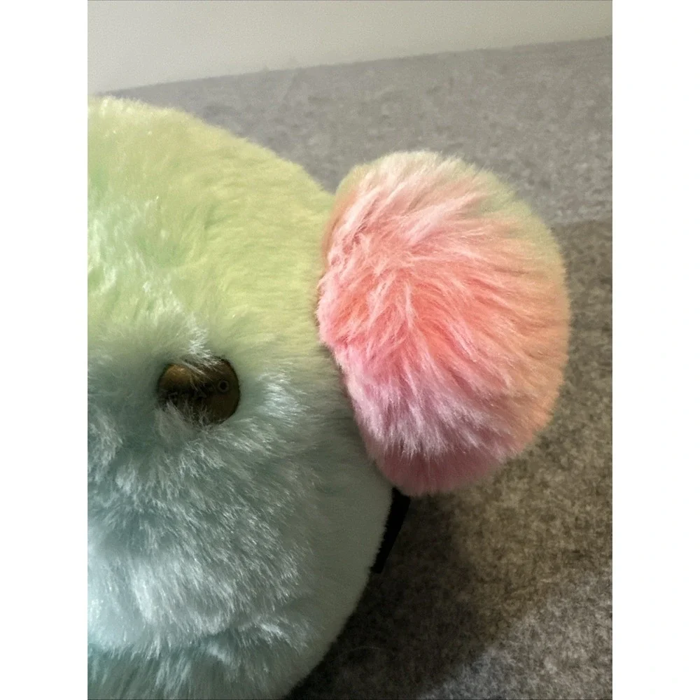 FAO Schwarz Rabbit Plush Pastel Tail Easter Bunny Mint Green Blue Glitter Ear 8